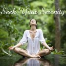SERENITY YOGA POSTER peaceful calm meditating OUTSIDE FOREST INSPIRING 20x30