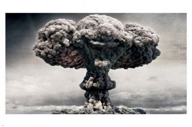 atomic mushroom cloud CLOWN SHAPE poster 20x30 sinister funny REALISTIC - PW9