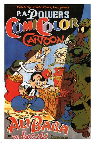 Ali Baba Comicolor Cartoon MOVIE POSTER Ub Iwerks 1936 Vintage 20x30 HOT NEW