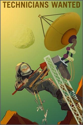 Technicians Wanted NASA Recruitment Retro Poster 20x30 Space Exploration