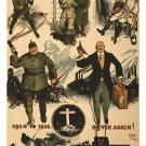 WWI WAR POSTER british empire union VINTAGE COLLECTORS once a german 20x30