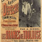 vintage ad poster for a FRENCH BOOK les DRAMES de TOULOUSE tragic 20x30 NEW