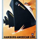 HAPAG hamburg-american line TO NEW YORK vintage travel poster SHIPS 20x30