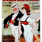 vintage art poster BOULOGNE cartoon characters FRENCH unique 20x30 GLAMOUR