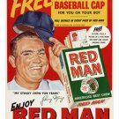 JOHNNY MIZE NEW YORK YANKEES red man tobacco vintage poster 1950-54 20x30