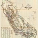 1866 MAP OF CALIFORNIA AND NEVADA color-coded legend HISTORIC 20x30-PW0