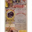 vintage travel poster SPANISH CORRIDAS DE TOROS 1885 international 20x30