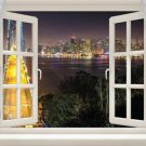SAN FRANCISCO SKYLINE window poster GOLDEN GATE BRIDGE lights RARE HOT 20x30