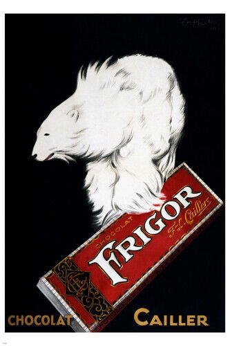 FRIGOR, CHOCOLAT CAILLER ad poster 20x30 LEONETTO CAPPIELLO 1929 polar bear