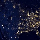 CITY LIGHTS of the united states ART POSTER illuminating bright rare 20x30