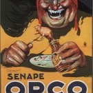 MUSTARD orco VINTAGE ad POSTER achille MAUZAN italy 1923 20x30 FUNNY hot