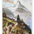 LE CERVIN vintage french travel poster MOUNTAINS FOREST first rate 20x30 HOT