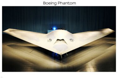 BOEING PHANTOM plane poster MILITARY STEALTH BOMBER sleek triangular 20x30