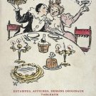 PIERREFORT PRINTERS POSTER with drawing of man/woman dining FRENCH 20x30 gem