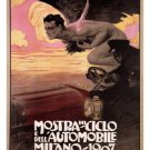 Mostra del ciclo e dell'auto VINTAGE POSTER L Metlicovitz ITALIE 1907 20x30