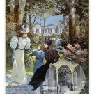 VICHY france VINTAGE tourism poster OLD FASHIONED LADIES refined 20x30 RARE