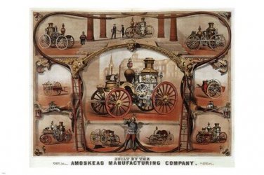 AMOSKEAG MANUFACTURING CO. Fire Engine Vintage POSTER USA 1872 20x30 hot NEW