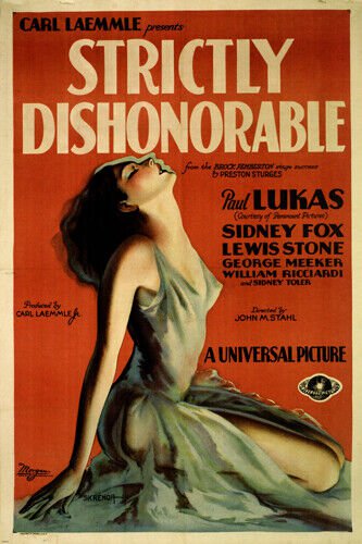 Strictly dishonorable by John M. Stahl MOVIE POSTER 1931 20x30 NEW hot RARE