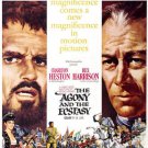 the AGONY and the ECSTASY movie poster rex HARRISON charleton HESTON 20x30
