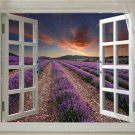 Window onto LAVENDER FIELD scenic poster 20x30 beautiful purple flowers