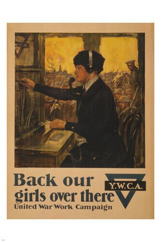 YMCA vintage ad poster BACK OUR GIRLS united war work campaign 20x30 NEW