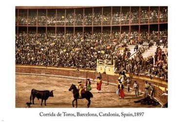 CORRIDA DE TOROS Fine Arts 1897 POSTER Barcelona Spain 20x30 BULLFIGHT
