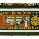 SANTA fe DELUXE billboard VINTAGE poster UNITED States 20x30 TRAIN travel