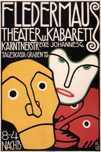 FLEDERMASS vintage AD poster bertold l&Atilde;&para;ffler AUSTRIA 1907 20x30 collectors