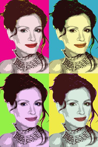 celebrity actress JULIA ROBERTS multiple image POP ART POSTER soft 20x30