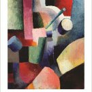 CUBIST PRINT august macke COMPOSITION OF FORMS vintage art poster 20x30 NEW