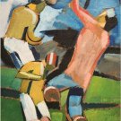 1917 football players HARALD GIERSING vintage print poster SPORTY 20x30 hot