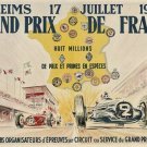 AUTOMOBILE RACE GRAND PRIX vintage ad poster REIMS FRANCE 1949 sports car