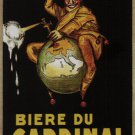 biere du cardinal vintage ad poster achille mauzan italy 1923 20x30 VERY RARE