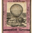 GRAND BALLON CAPTIF 1878 vintage fench AD POSTER PARIS 20x30