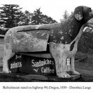 DOROTHEA LANGE refreshment stand on OREGON'S HIGHWAY 99 poster 20x30 1939