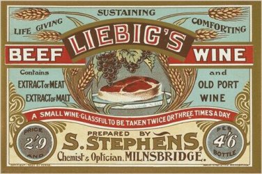 vintage ad poster LIEBIG'S BEEF WINE prepared by S. STEPHENS 20x30 unique