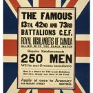 RECRUITING ANNOUNCEMENT VINTAGE AD POSTER union jack collectors 20x30 RARE