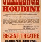 CHALLENGE TO HOUDINI vintage ad poster 20x30 CONTEST famous escape artist