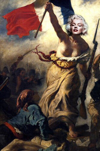 Eug&Atilde;&uml;ne Delacroix Poster Marilyn Monroe Long Live France Revolution 20x30