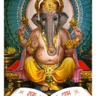 LORD GANESHA hindu deity poster elephant god of LETTERS LEARNING ornate 20x30
