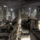 NEW YORK CITY CROSS SECTION poster B/W PHOTO lights TALL buildings 20x30