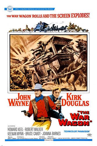 the WAR WAGON movie poster HORSE-DRAWN carriage GUNS 20x30