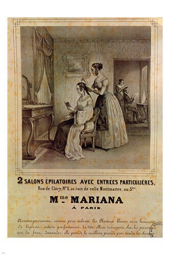 Two DEPILATORY Salons Vintage Ad Poster FRANCE 1830 20x30 HISTORIC prized