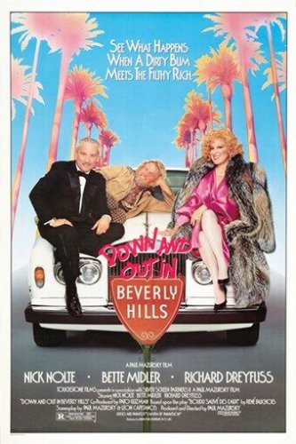 bette midler nick nolte DOWN AND OUT IN BEVERLY HILLS movie poster 20x30