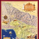 MAP OF OLD SPANISH AND MEXICAN RANCHOS OF LA COUNTY poster historic 20x30