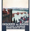 Rhone River France Vintage BOAT TRAVEL POSTER 20x30 middle age architecture