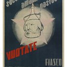 bolshevik ELECTION FIASCO vintage poster ITALY 1948 20x30 POLITICAL dramatic