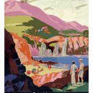 KULING China VINTAGE Travel Poster 20x30 Colorful WATERFALL Mountain Golf NEW