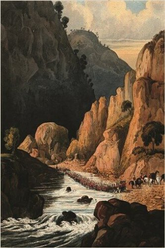calvary marching through a mountain river in afghanistan SCENIC POSTER 20x30