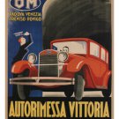 GARAGE VITTORIA vintage POSTER Piquillo Italy 1930 20x30 CLASSIC CAR rare